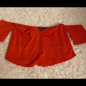 Off shoulder cropped top